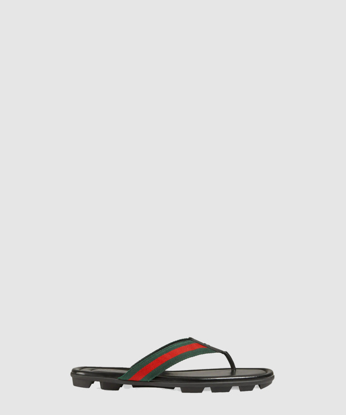 구찌 웹 레더 T-스트랩 샌들 429362