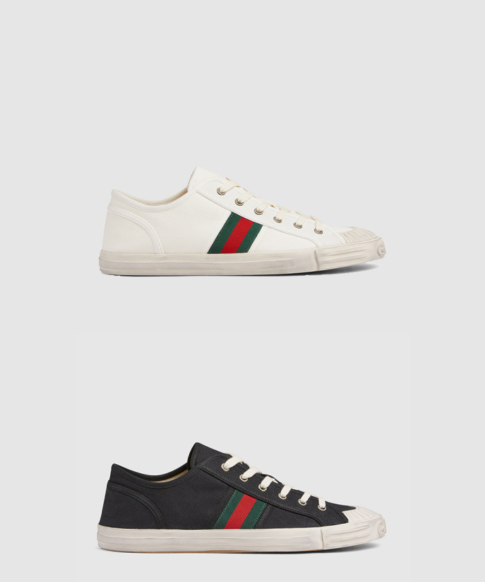 구찌 웹 디테일의 스니커즈 786366