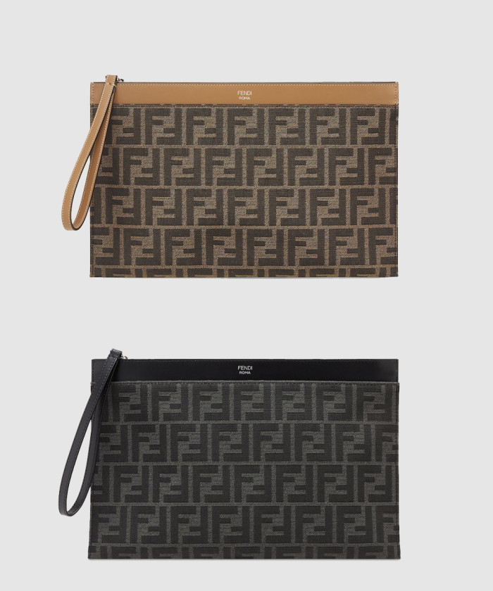 펜디 FF 자카드 플랫 파우치 미디엄 7N0134