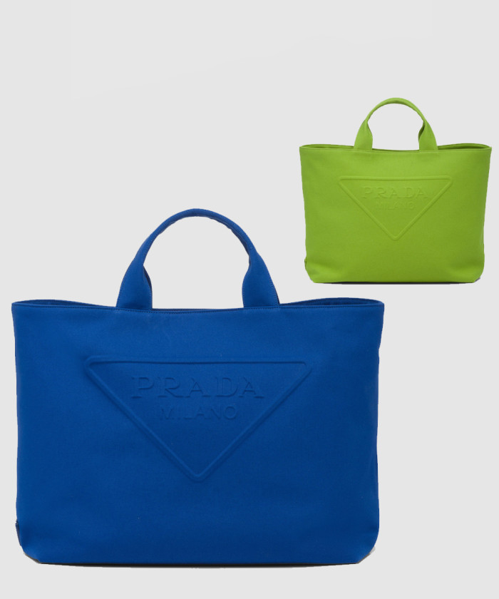 프라다 드릴 캔버스 토트백 2VG081