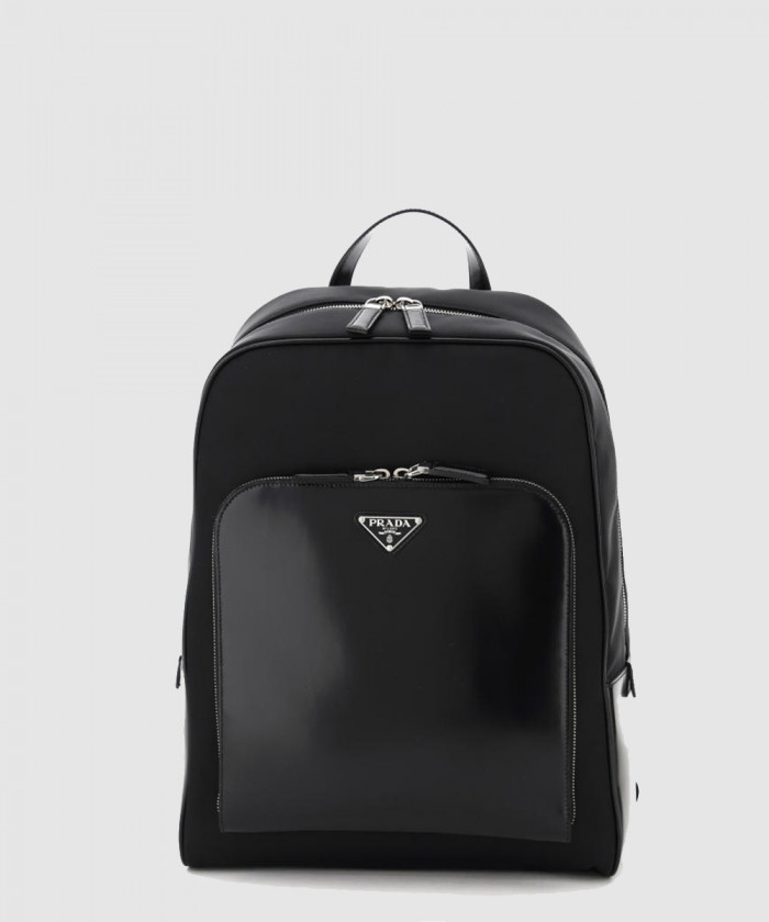 프라다 삼각로고 브러쉬드 레더 나일론 백팩 2VZ084